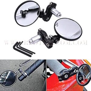 Universal Round Rotatable Adjustable Handle Bar End Rear View Side Mirror for All Bikes