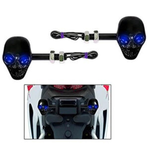 Skull Style 4 LED Front Rear Indicator Turn Signal Lights For Custom Universal Motorcycle Motorbike Bike